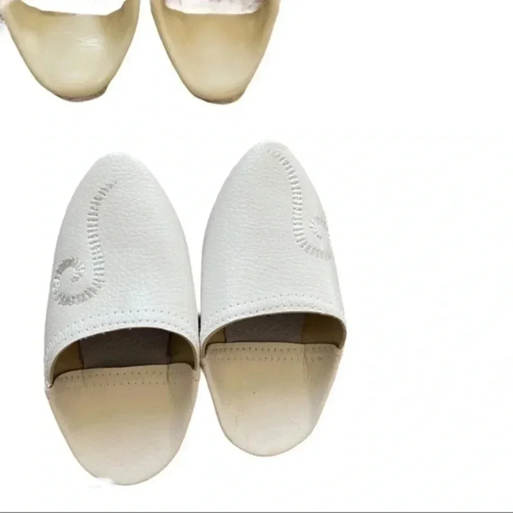 Moroccan leather kids shoes slippers mules 6-6.5